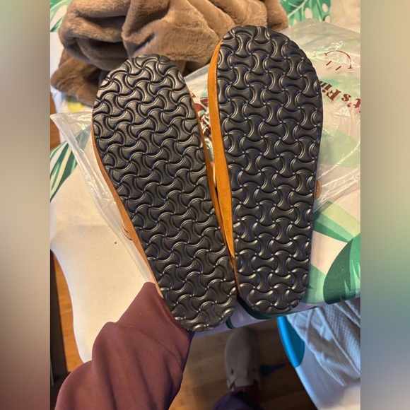 Suede Buckle Mules in Tan - Picture 2 of 2